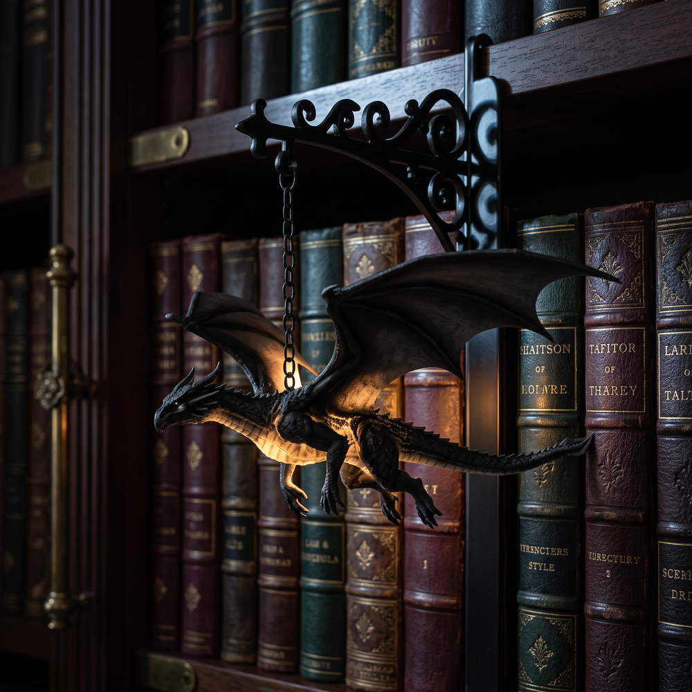Wyrmglow™ — The Obsidian Dragon Guardian Bookend