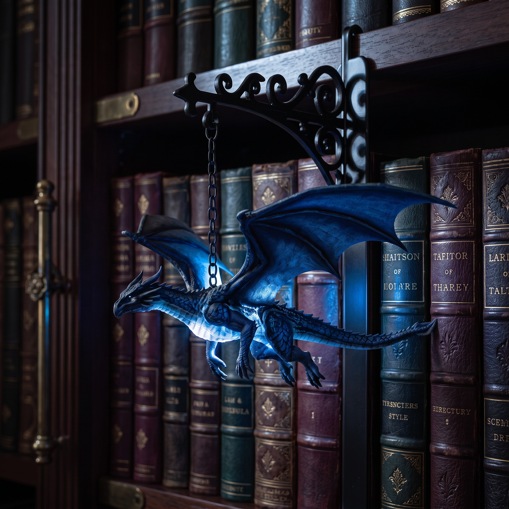 Wyrmglow™ — The Obsidian Dragon Guardian Bookend